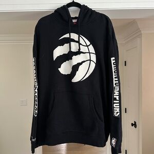 Men's - Mitchell & Ness Toronto Raptors Black & White Logo Sweatshirt - Size 2XL